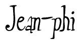 The image contains the word 'Jean-phi' written in a cursive, stylized font.