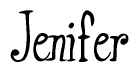 The image is of the word Jenifer stylized in a cursive script.