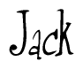 The image contains the word 'Jack' written in a cursive, stylized font.