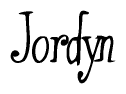 The image contains the word 'Jordyn' written in a cursive, stylized font.