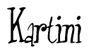 The image is a stylized text or script that reads 'Kartini' in a cursive or calligraphic font.