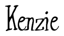 The image is of the word Kenzie stylized in a cursive script.
