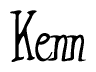 The image is a stylized text or script that reads 'Kenn' in a cursive or calligraphic font.
