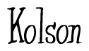 The image is of the word Kolson stylized in a cursive script.