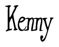 The image is a stylized text or script that reads 'Kenny' in a cursive or calligraphic font.