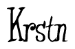 The image contains the word 'Krstn' written in a cursive, stylized font.