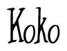 The image is of the word Koko stylized in a cursive script.