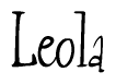 The image is of the word Leola stylized in a cursive script.