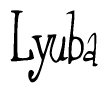 The image contains the word 'Lyuba' written in a cursive, stylized font.