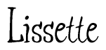 The image is a stylized text or script that reads 'Lissette' in a cursive or calligraphic font.