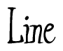 The image is a stylized text or script that reads 'Line' in a cursive or calligraphic font.