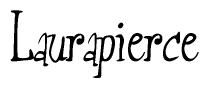 The image is a stylized text or script that reads 'Laurapierce' in a cursive or calligraphic font.
