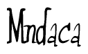 The image contains the word 'Mndaca' written in a cursive, stylized font.