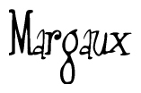 The image contains the word 'Margaux' written in a cursive, stylized font.
