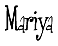 The image contains the word 'Mariya' written in a cursive, stylized font.