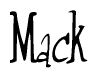 The image contains the word 'Mack' written in a cursive, stylized font.