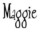 The image contains the word 'Maggie' written in a cursive, stylized font.