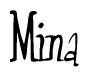 The image contains the word 'Mina' written in a cursive, stylized font.