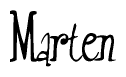The image is of the word Marten stylized in a cursive script.