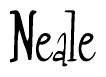The image is of the word Neale stylized in a cursive script.
