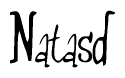 The image contains the word 'Natasd' written in a cursive, stylized font.