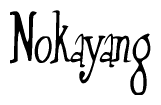 The image is of the word Nokayang stylized in a cursive script.