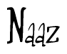 The image contains the word 'Naaz' written in a cursive, stylized font.