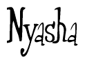 The image contains the word 'Nyasha' written in a cursive, stylized font.
