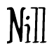 The image is a stylized text or script that reads 'Nill' in a cursive or calligraphic font.
