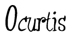 The image contains the word 'Ocurtis' written in a cursive, stylized font.