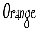 The image is of the word Orange stylized in a cursive script.