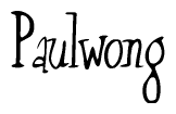 The image contains the word 'Paulwong' written in a cursive, stylized font.