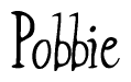 The image is a stylized text or script that reads 'Pobbie' in a cursive or calligraphic font.