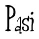 The image is a stylized text or script that reads 'Pasi' in a cursive or calligraphic font.