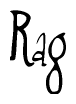The image is of the word Rag stylized in a cursive script.
