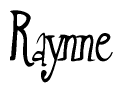 The image is of the word Raynne stylized in a cursive script.