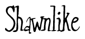 The image contains the word 'Shawnlike' written in a cursive, stylized font.