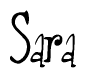 The image is a stylized text or script that reads 'Sara' in a cursive or calligraphic font.