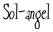 The image is of the word Sol-angel stylized in a cursive script.