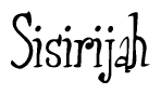 The image is a stylized text or script that reads 'Sisirijah' in a cursive or calligraphic font.