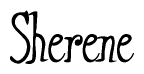 The image is of the word Sherene stylized in a cursive script.