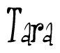 The image is a stylized text or script that reads 'Tara' in a cursive or calligraphic font.