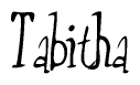 The image is of the word Tabitha stylized in a cursive script.