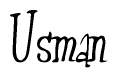The image is of the word Usman stylized in a cursive script.