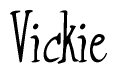 The image contains the word 'Vickie' written in a cursive, stylized font.