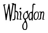 The image is of the word Whigdon stylized in a cursive script.