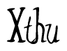 The image is a stylized text or script that reads 'Xthu' in a cursive or calligraphic font.