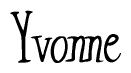 The image contains the word 'Yvonne' written in a cursive, stylized font.