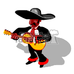 clipart - Mexican singer playing the guitar..