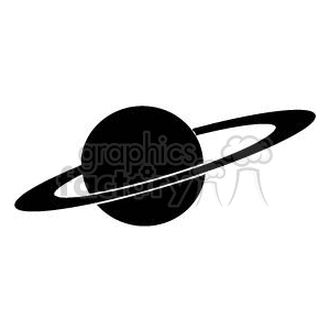 Black and white Saturn planet clipart. Commercial use image # 371505